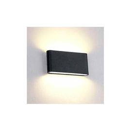 Applique Murale 12 W En Aluminium, Design Moderne, Éclairage D'intérieur Et D'extérieur, Blanc Chaud, Pour Chambre, Couloir, Salon, Escalier (Noir)
