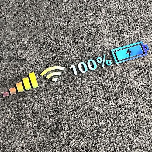Autocollant Universel Pour Voiture, Signal De Niveau De Batterie Wi-Fi, Autocollants Réfléchissants En Vinyle, Décor (5 Pièces), 24 X 4 Cm