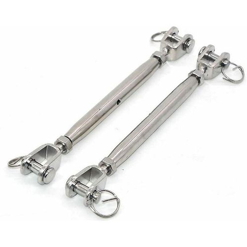 Lot de 2 tendeurs à mâchoires M10 en acier inoxydable 304 avec fermoir magnétique, tendeur de câble à vis de fermeture en acier inoxydable, câble en acier inoxydable