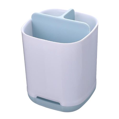 Porte-brosse à dents minimaliste, fond antidérapant, plastique PP, rangement multifonctionnel, sec et facile à nettoyer - Bleu, 9 x 9 x 12 cm