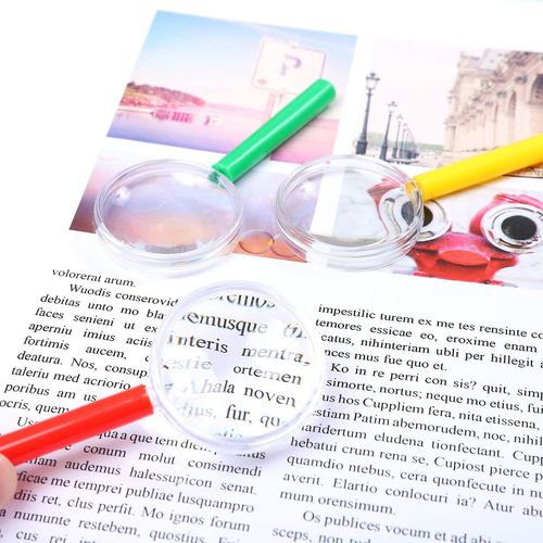 Lot de 3 mini loupes portables en plastique pour enfants, lecture, exploration en plein air