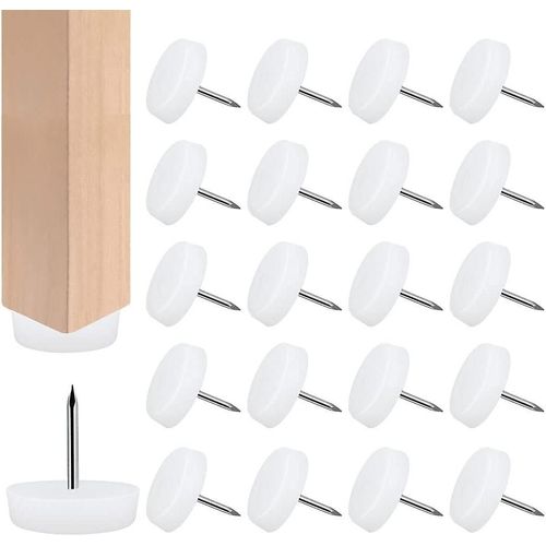 Lot De 100 Patins Antidérapants En Abs Pour Chaise, Protection Des Pieds, Anti-Bruit, À Clouer, Pour Meubles, Bureau, Salon