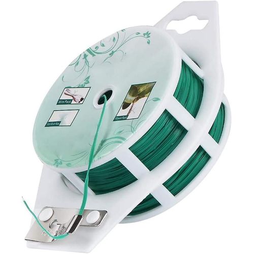 1 fil de jardin, ficelles de jardin, attaches pour plantes, ligatures pour plantes de jardin, accessoires en fil torsadé, revêtement en plastique souple vert pour l'organisation du bureau et de la garde