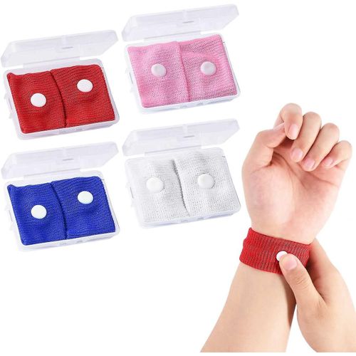 Lot De 8 Bracelets Anti-Nausées Et Anti-Mal Des Transports Avec Boîte De Rangement, Bracelets D'acupression Pour Adultes Et Enfants, Pour Bateau, Voiture, Vol, Voyage