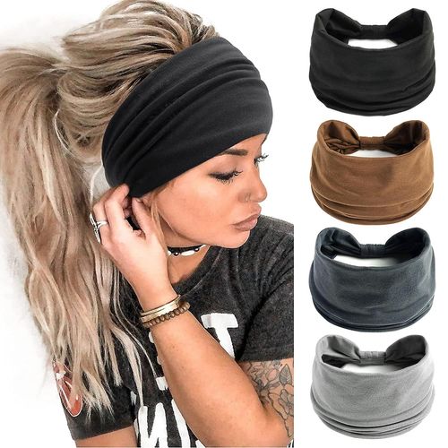 Bandeaux D'entraînement Pour Femmes Et Hommes, Bandeau De Voyage, Bandeau De Yoga, Élastique, Antidérapant, Léger, Large, Noir