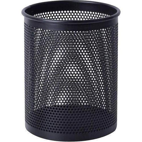 Pot À Crayons Métallique Noir, Porte-Stylo En Maille Métallique, Pot À Crayons, Porte-Stylo De Bureau, Pot À Crayons En Maille Pour La Maison, L'école, Le Bureau, La Papeterie, Les Cosmétiques (Rond)