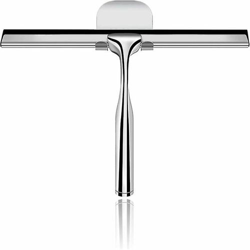 Raclette de douche, raclette, raclette de nettoyage de vitres de miroir de salle de bain pour vitres de voiture, raclette de douche en acier inoxydable de 10 pouces pour fenêtres, salles de bain, miroir