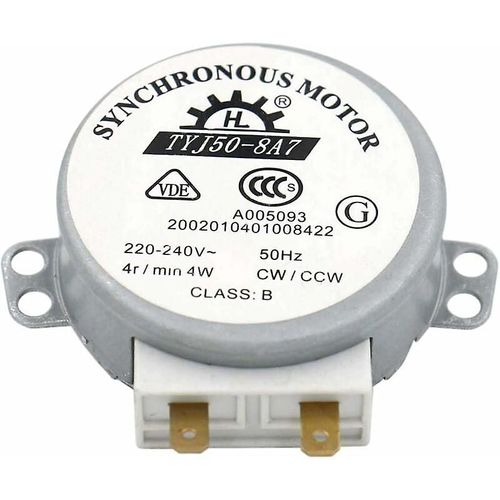 Moteur TYJ50-8A7 220-240 V CA 4 tr/min CW/CCW 50 Hz pour four à micro-ondes, table de tour homologuée VDE