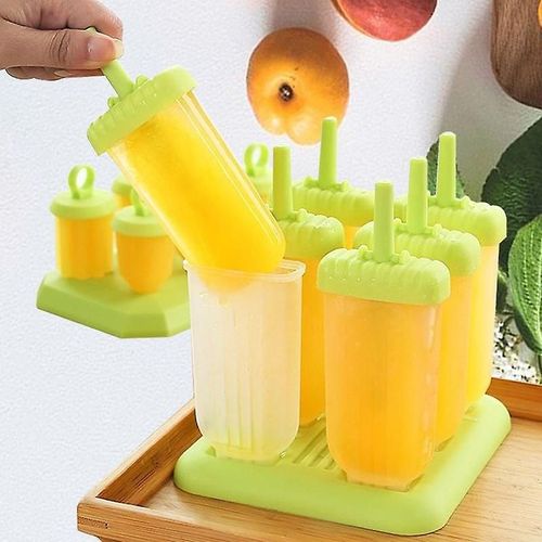 Moules À Glaces Colorées - Moules À Glaces Réutilisables À 6 Sections Pour Yaourt Glacé, Glace, Crème Glacée Et Glaces Maison Pour Tout-Petits, Enfants Et Adultes
