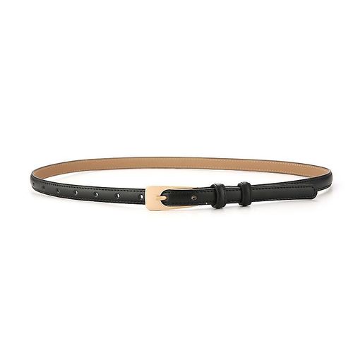 Ceinture Fine Pour Femme, Taille Fine, Ceinture En Jean, Boucle Ardillon, Noire