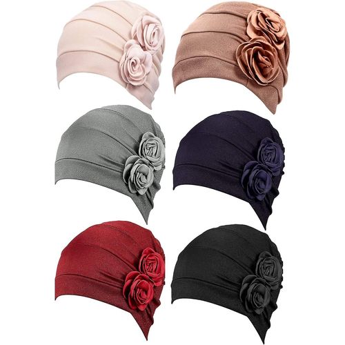Lot De 6 Bandanas Élastiques Pour Femme, Style Vintage, Motif Floral