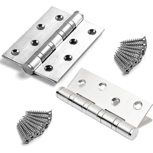 Lot de 2 charnières de porte robustes en acier inoxydable pour portes en bois, connecteurs pour quincaillerie de meubles et de cabines