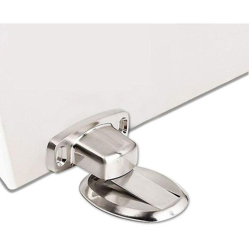 Butée de porte magnétique robuste en métal, avec vis auto-adhésives dissimulées 3M, fixation au sol, 60 x 58 mm