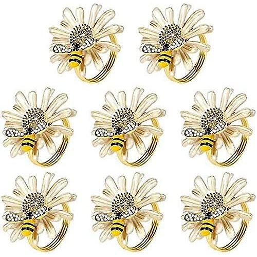 Ronds De Serviette En Forme De Marguerite, Porte-Serviettes En Métal En Forme D'abeille Pour Une Fête De Mariage Ou Un Usage Quotidien, Parfaits Pour Décorer Votre Table.