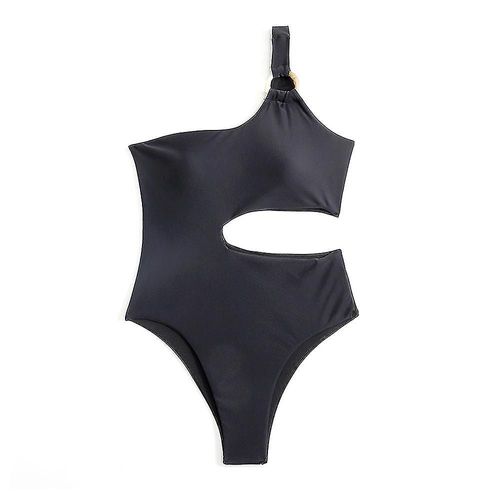Maillot De Bain Une Pièce Pour Femme, Maillot De Bain Côtelé Ajouré À Une Épaule