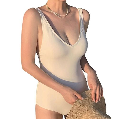 Maillot De Bain Une Pièce Pour Femme, Croisé Devant, Col En V