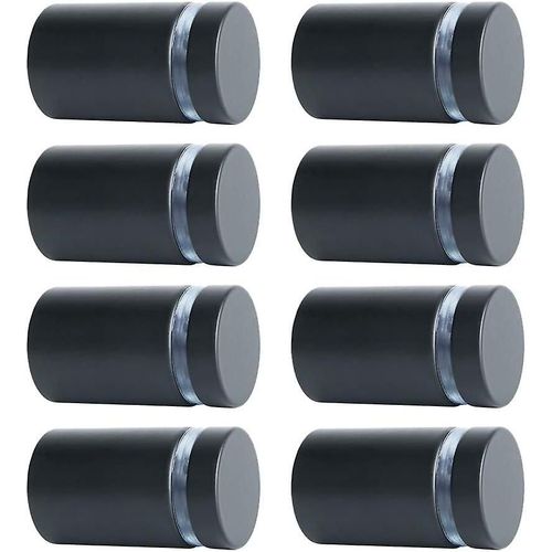 Lot de 16 vis publicitaires en acier inoxydable, entretoises pour plaques et présentoirs, 19 mm de diamètre x 25 mm de longueur, noir mat