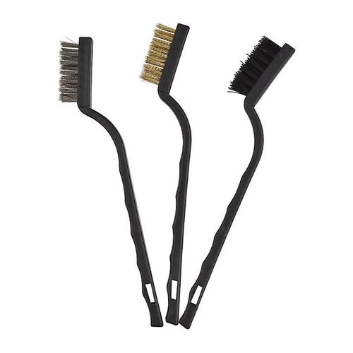 Lot de 3 brosses de nettoyage métalliques en acier inoxydable, laiton et nylon pour le soudage à la rouille et aux scories