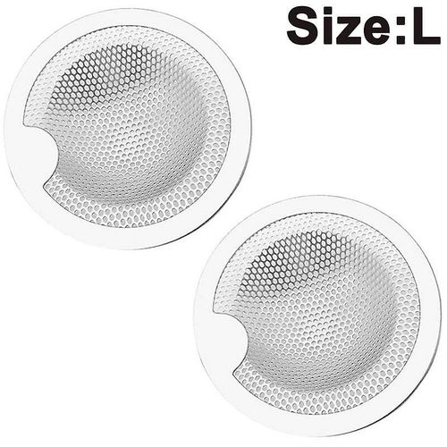 Lot de 2 crépines d'évier de cuisine en acier inoxydable, anti-obstruction, 10,2 cm