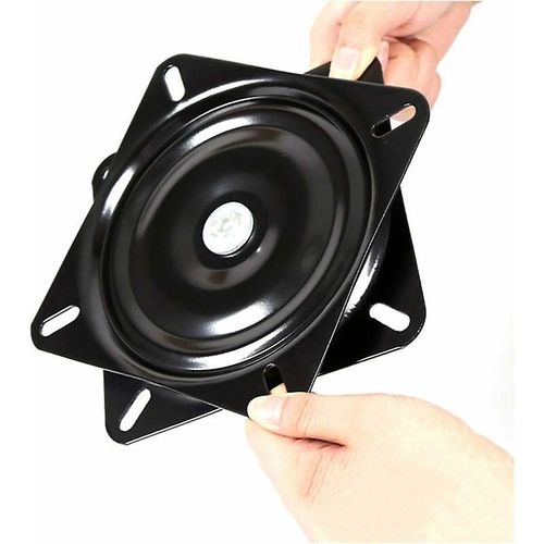 Plateau Tournant Carré Lazy Susan, 16 Cm, Base Pivotante, Pour Meuble, Canapé, Tv Et Tabouret De Bar, Noir