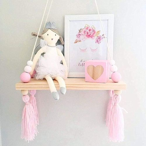 Étagère Murale Flottante En Bois, Étagère Murale Suspendue, Rose
