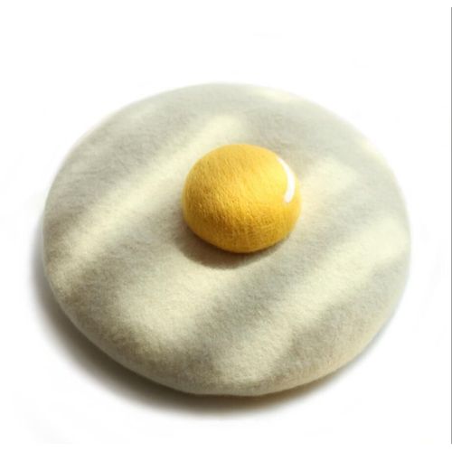 Béret D'hiver En Feutre De Laine Doux, Joli Chapeau Fait Main, Style ?uf Poché, Pour Femmes, Enfants Et Filles (Adultes), Blanc
