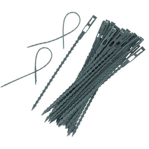 Attache pour plantes, 170 mm x 8 mm - 100 pièces - Attache et support réglables - Vert foncé