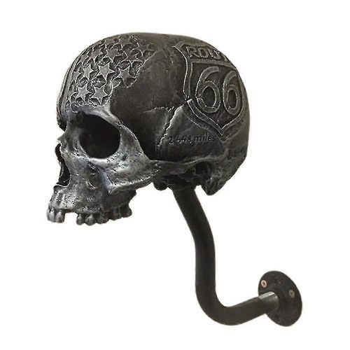 Support mural pour casque en résine, motif tête de mort