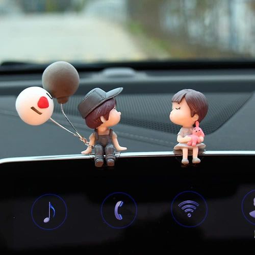 Ornements de ballon de poupée de couple d'intérieur de voiture, ornements de poupée de couple mignons qui s'embrassent, ornements mignons pour couples, ornements de bureau à domicile de voiture, cadeaux d'anniversaire.