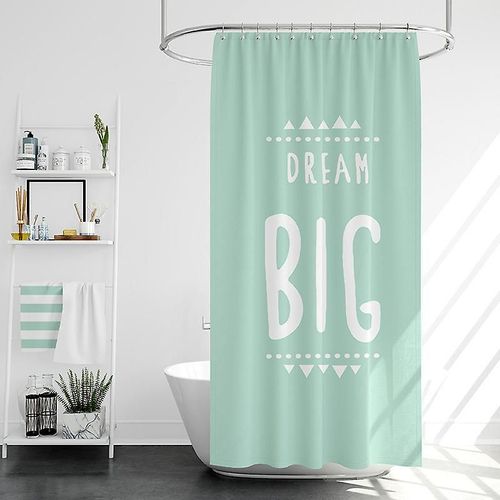 Rideau de douche Dream Big - imperméable, polyéthylène, 180 x 200 cm, vert menthe