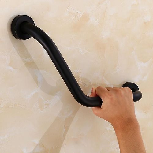 Barre d'appui de salle de bain en acier inoxydable, barre d'appui de douche, barre de sécurité pour toilettes, pour personnes âgées, handicapées, enfants, femmes enceintes, noir