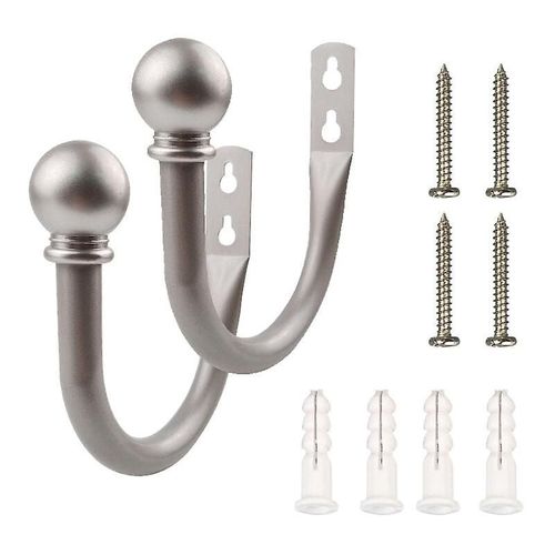 1 paire d'embrasses de rideaux blanches en forme de U, décoratives, en métal, pour chambre à coucher - Si