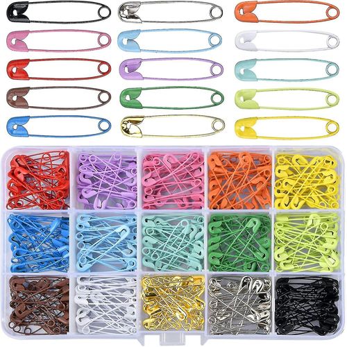300 Épingles De Sûreté En Métal, 15 Couleurs, Petites Épingles De Sûreté