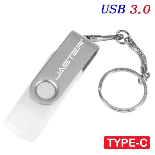 (WHITE 32 GO) TYPE-C USB 3.0 clé USB 64GB clé haute vitesse pour téléphone Android clé gratuite clé mémoire Chia noir rouge OTG Pendrive 32GB