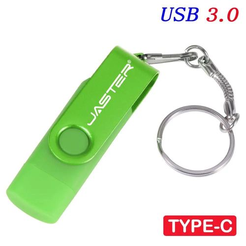 (Green 16 GO) TYPE-C USB 3.0 clé USB 64GB clé haute vitesse pour téléphone Android clé gratuite clé mémoire Chia noir rouge OTG Pendrive 32GB