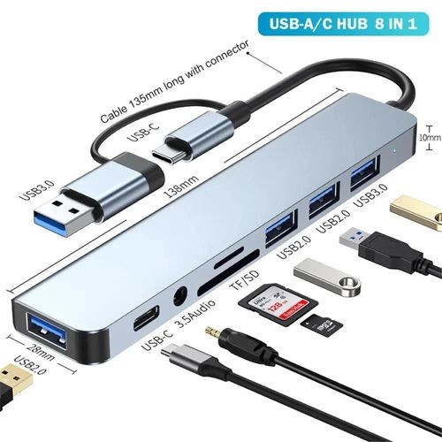 ( 8 in 2) 8 en 2 USB 3.0 HUB USB C HUB USB C Station d'accueil Transmission haute vitesse SD TF lecteur de carte Dock pour PC portable Macbook ordinateurs de bureau