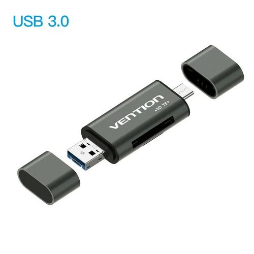 ( USB 3.0 card reader) Vention-Lecteur de carte Mini SD OTG,USB 3.0 2.0 Micro USB 3.0 2.0 à Type C,carte mémoire Micro SD TF,lecteur de carte pour ordinateur portable PC