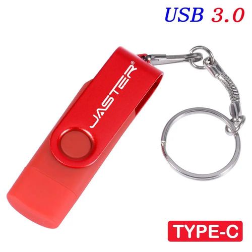 (Red 32 GO) TYPE-C USB 3.0 clé USB 64GB clé haute vitesse pour téléphone Android clé gratuite clé mémoire Chia noir rouge OTG Pendrive 32GB
