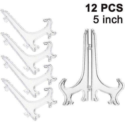 Lot De 12 Chevalets En Plastique Pour Assiettes, Supports Pour Assiettes, Assiettes Pliantes, Présentoirs Pour Assiettes De Collection, Supports Pour Bols, Livres, Assiettes, Dvd.