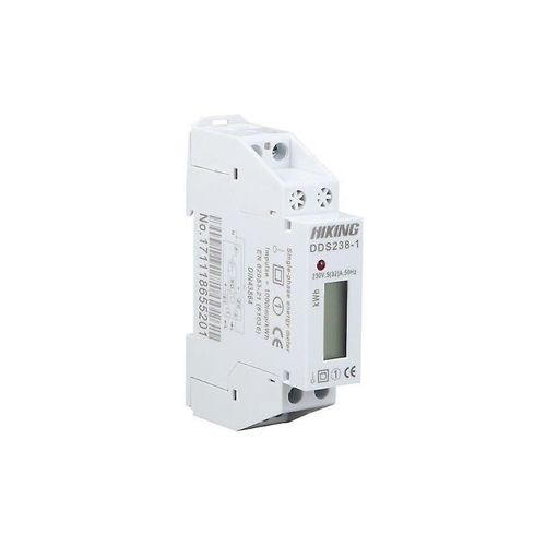 Compteur d'électricité sur rail DIN DDS238-1 5(32)A pour systèmes monophasés, certifié MID, 0,25A - 40A, 50Hz, 1000 impulsions/kWh (de base)