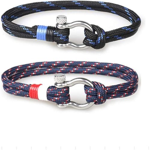 Bracelet En Corde Tressée Pour Hommes Et Femmes, Bracelet En Acier Inoxydable À Crochet Et Boucle, Bracelet En Corde Nautique Pour Hommes Et Femmes, Bracelet Fait Main 21 Cm