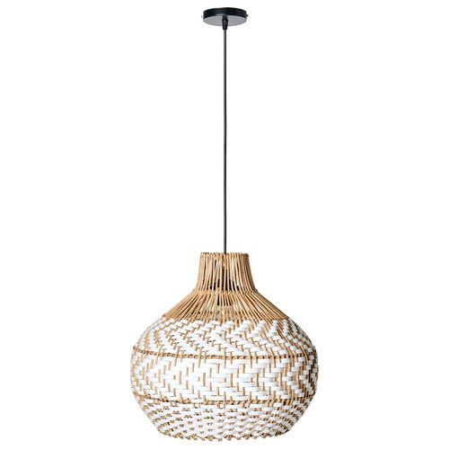 Lampe Suspension Yauco Rotin Blanc