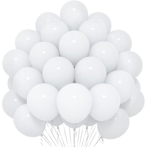 ChicSlick-Ballons Blancs, 50 Pièces Ballons Blancs Mats 12 Pouces, Ballons Blancs Pour Femmes Filles Enfants Pour Décoration Fête D'Anniversaire À Thème Blanc Rem Diplôme Baby Shower Célébra[X25]