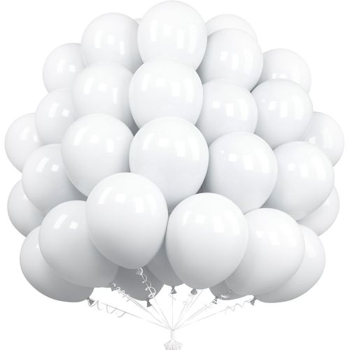 ChicSlick-Ballons - 50 Pièces 12 Pouces Blanc Party Balloons For Boys Girls Birthday Wedding Funeral New Year Graduation Decorations[X323]