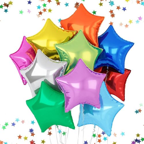 ChicSlick-Ballons En Forme D'Étoile, 10 Pièces Ballon Pentagramme, Ballons Étoiles Colorés, Ballons À L'Hélium En Forme D'Étoiles, Pour Fête D'Anniversaire Mariage Baby Shower (A4)[X2307]