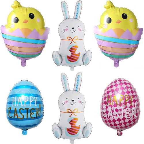 ChicSlick-6 Pcs Ballon Lapin Pâques, Ballon Lapin, Ballon Lapin Blanc, Ballon De Pâques, Convient Pour La Décoration De Pâques, La Fête De Pâques, La Fête D'Anniversaire Des Enfants/A[X1635]