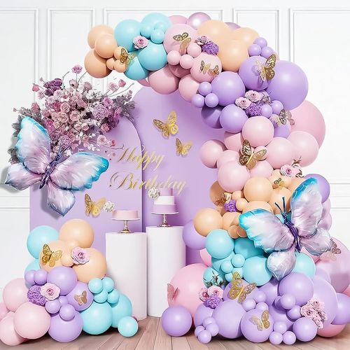 ChicSlick-Magnifique Arche De Ballons Pour Baby Shower - Décorations Arc-En-Ciel, Décorations Anniversaire, Ballons Couleurs Pastel, Macarons Et Décorations Marguerites[X2353]