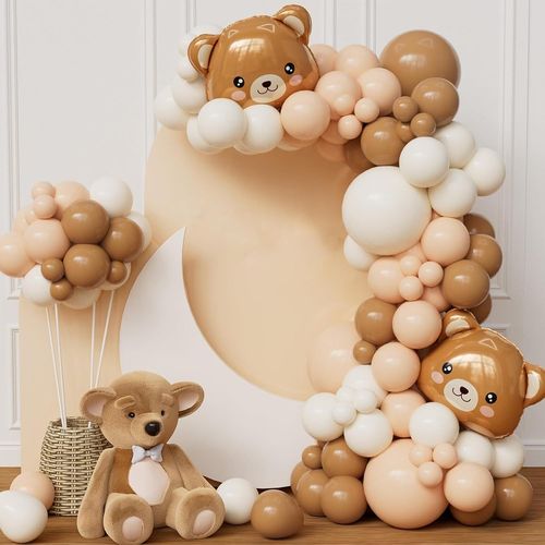 ChicSlick-Décoration Anniversaire Ours - Kit Arche Ballon Marron 121 Pièces - Adapté Aux Fêtes D'Enfants, Naissances Et Rem S Des Diplômes[X713]