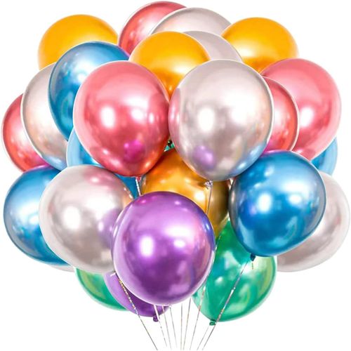 ChicSlick-50 Pièces Ballons Métalliques Coloré Pour La Fête Des Ballons En Latex Coloré Brillant Pour L'Anniversaire De Mariage De Fiançailles Anniversaire De Fête De Naissance Ou Toute Déco[X230]