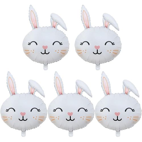 ChicSlick-Ballon Lapin Paques 5 Pièces Ballon Paques Decoration Lapin Paques Pour Intérieur Exterieur Fête De Pâques Fête D'Anniversaire Enfants[X197]